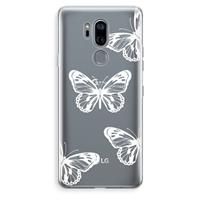 CaseCompany White butterfly: LG G7 Thinq Transparant Hoesje