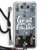 CaseCompany Cactus quote: LG G6 Transparant Hoesje met koord