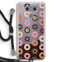 CaseCompany Donuts: LG G6 Transparant Hoesje met koord
