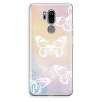 CaseCompany White butterfly: LG G7 Thinq Transparant Hoesje