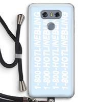 CaseCompany Hotline bling blue: LG G6 Transparant Hoesje met koord