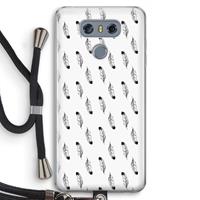 CaseCompany Pluimen: LG G6 Transparant Hoesje met koord