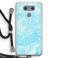 CaseCompany Waterverf blauw: LG G6 Transparant Hoesje met koord