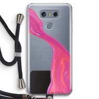 CaseCompany Paarse stroom: LG G6 Transparant Hoesje met koord