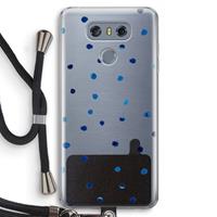 CaseCompany Blauwe stippen: LG G6 Transparant Hoesje met koord