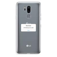 CaseCompany Reminder: LG G7 Thinq Transparant Hoesje