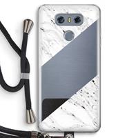CaseCompany Biggest stripe: LG G6 Transparant Hoesje met koord
