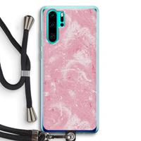 CaseCompany Abstract Painting Pink: Huawei P30 Pro Transparant Hoesje met koord