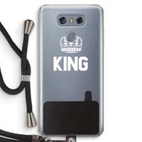 CaseCompany King zwart: LG G6 Transparant Hoesje met koord