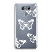 CaseCompany White butterfly: LG G6 Transparant Hoesje