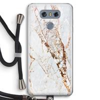 CaseCompany Goud marmer: LG G6 Transparant Hoesje met koord