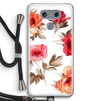 CaseCompany Roosjes: LG G6 Transparant Hoesje met koord