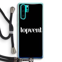 CaseCompany Topvent Zwart: Huawei P30 Pro Transparant Hoesje met koord
