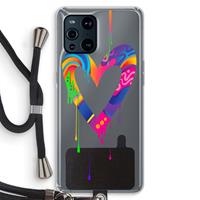 CaseCompany Melts My Heart: Oppo Find X3 Pro Transparant Hoesje met koord