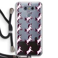 CaseCompany Musketon Unicorn: LG G6 Transparant Hoesje met koord