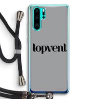 CaseCompany Topvent Grijs Zwart: Huawei P30 Pro Transparant Hoesje met koord