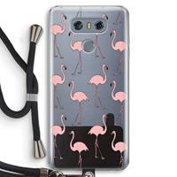 CaseCompany Anything Flamingoes: LG G6 Transparant Hoesje met koord