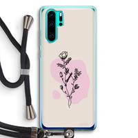 CaseCompany Roses are red: Huawei P30 Pro Transparant Hoesje met koord