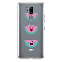 CaseCompany Smiley watermeloen: LG G7 Thinq Transparant Hoesje