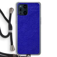 CaseCompany Majorelle Blue: Oppo Find X3 Pro Transparant Hoesje met koord