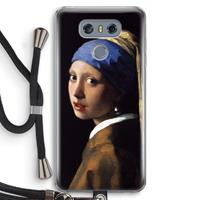 CaseCompany The Pearl Earring: LG G6 Transparant Hoesje met koord