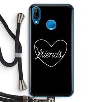 CaseCompany Friends heart black: Huawei P20 Lite Transparant Hoesje met koord