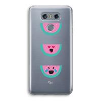 CaseCompany Smiley watermeloen: LG G6 Transparant Hoesje