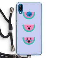 CaseCompany Smiley watermeloen: Huawei P20 Lite Transparant Hoesje met koord