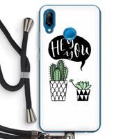 CaseCompany Hey you cactus: Huawei P20 Lite Transparant Hoesje met koord