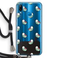 CaseCompany Vogeltjes: Huawei P20 Lite Transparant Hoesje met koord