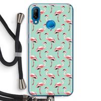 CaseCompany Flamingoprint groen: Huawei P20 Lite Transparant Hoesje met koord