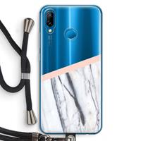 CaseCompany A touch of peach: Huawei P20 Lite Transparant Hoesje met koord