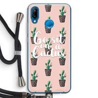 CaseCompany Cactus quote: Huawei P20 Lite Transparant Hoesje met koord