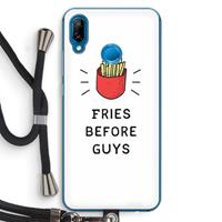 CaseCompany Fries before guys: Huawei P20 Lite Transparant Hoesje met koord