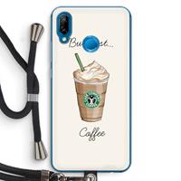 CaseCompany But first coffee: Huawei P20 Lite Transparant Hoesje met koord