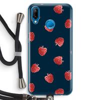 CaseCompany Framboosjes: Huawei P20 Lite Transparant Hoesje met koord