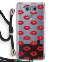 CaseCompany Lips: LG G6 Transparant Hoesje met koord