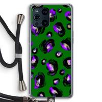 CaseCompany Green Cheetah: Oppo Find X3 Pro Transparant Hoesje met koord