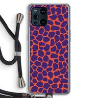 CaseCompany Purple Giraffe: Oppo Find X3 Pro Transparant Hoesje met koord