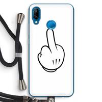 CaseCompany Middle finger white: Huawei P20 Lite Transparant Hoesje met koord