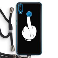 CaseCompany Middle finger black: Huawei P20 Lite Transparant Hoesje met koord