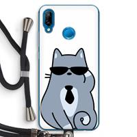 CaseCompany Cool cat: Huawei P20 Lite Transparant Hoesje met koord