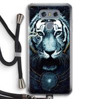 CaseCompany Darkness Tiger: LG G6 Transparant Hoesje met koord
