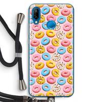 CaseCompany Pink donuts: Huawei P20 Lite Transparant Hoesje met koord