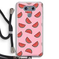 CaseCompany Watermeloen: LG G6 Transparant Hoesje met koord
