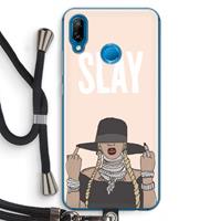 CaseCompany Slay All Day: Huawei P20 Lite Transparant Hoesje met koord