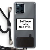 CaseCompany Self love: Oppo Find X3 Pro Transparant Hoesje met koord