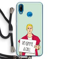 CaseCompany Gimme a call: Huawei P20 Lite Transparant Hoesje met koord