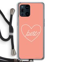CaseCompany Best heart: Oppo Find X3 Pro Transparant Hoesje met koord