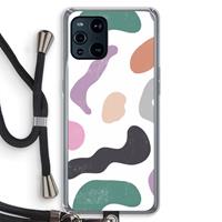 CaseCompany Memphis Shapes: Oppo Find X3 Pro Transparant Hoesje met koord